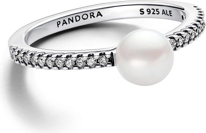 Produktbild Pandora Ring Treated Freshwater Cultured Pearl & PavÃ© (54, 925 Silber)