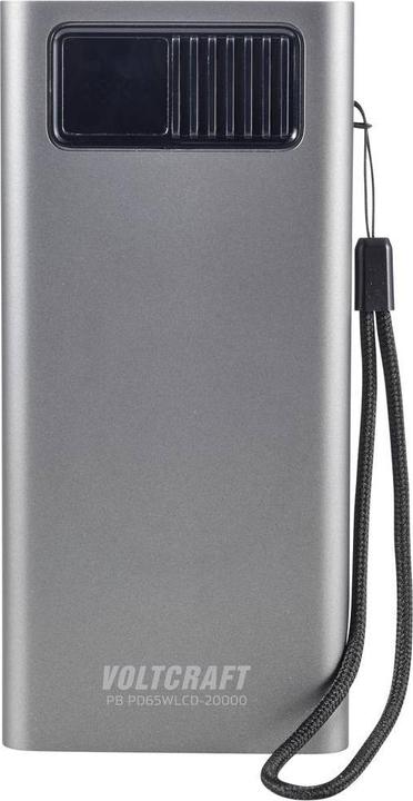 Image du produit Voltcraft PB PD65WLCD-20000 Powerbank 20000 mAh Charge rapide, Power Delivery 2.0 LiPo Gris (métallique) (20000 mAh)