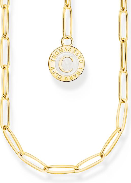 Immagine prodotto Thomas Sabo Collana Charm Member con Moneta Charmista Bianca Placcata Oro (Argento 925, Smalto, 45 cm)