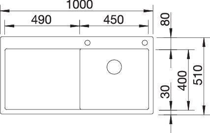 Actual product image Blanco Claron 5 S-IF (Top-mounted sink, 51 cm, 51 cm)