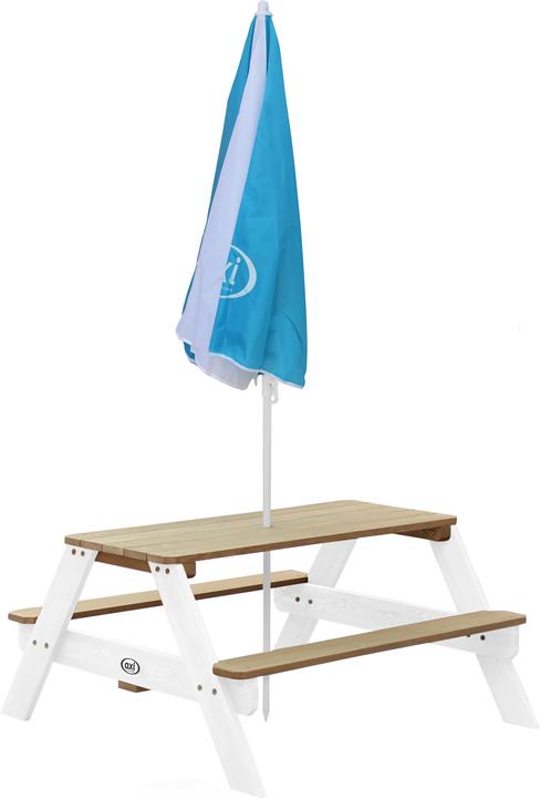Image du produit Axi Nick Table de pique-nique Marron/Blanc - Parasol Bleu/Blanc