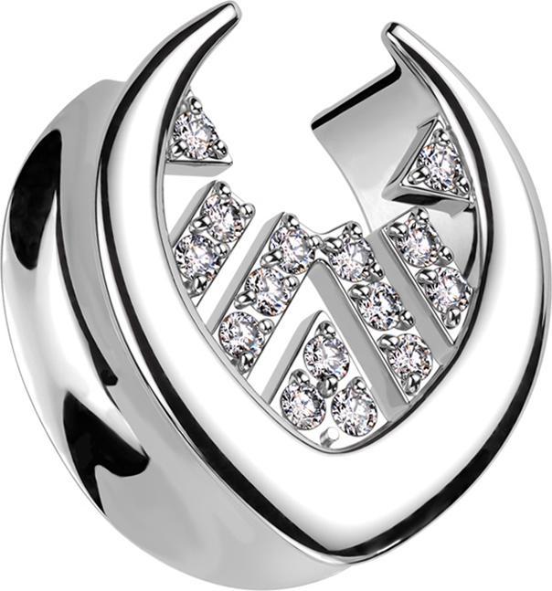 Immagine prodotto Star Piercing Barre e triangoli in argento con cristalli d'argento (senza ottone, Acciaio chirurgico 316L)