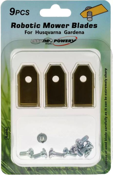 Immagine prodotto AccuCell 9x coltelli di ricambio (Robot falciante, Lame per tosaerba + lame di ricambio per macchine da giardino)