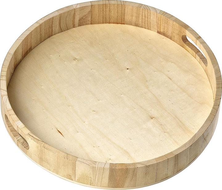 Immagine prodotto VBS Vassoio, rotondo, legno grezzo/compensato, Ø circa 34 cm, H circa 5 cm