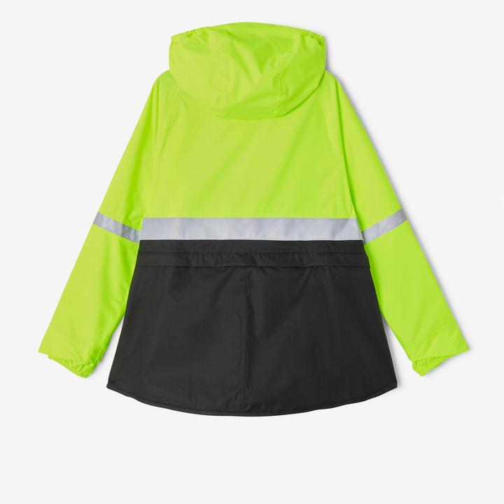 Produktbild Btwin Fahrrad Regenponcho Sichtbarkeit Tag und Nacht Kinder schwarz/neongelb (10, 11, 12)