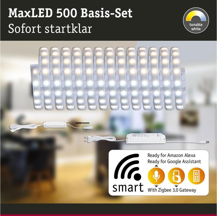 Image du produit Paulmann Kit MaxLED 500 Stripe (Blanc chaud, Blanc neutre, Blanc froid, 500 cm, Extérieur, Intérieur)