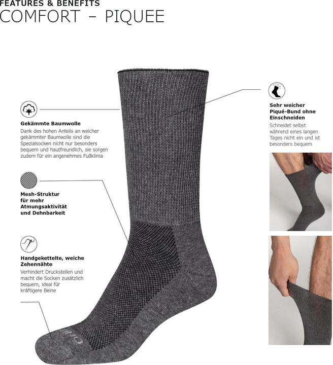 Image du produit Camano Unisex comfort plus chaussettes diabétiques 4p (paquet de 4, 35 - 38)