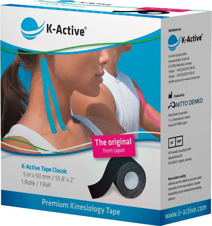 Image du produit K-Active Ruban adhésif Classic 5cmx5m noir hydrofuge (5 m)