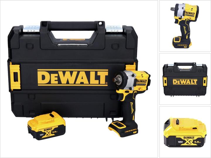 Image du produit DeWalt DCF 921 NT Clé à choc sans fil 18 V 400 Nm 1/2" Brushless + 1x batterie 5,0 Ah + TSTAK - sans L (Fonctionnement sur batterie)