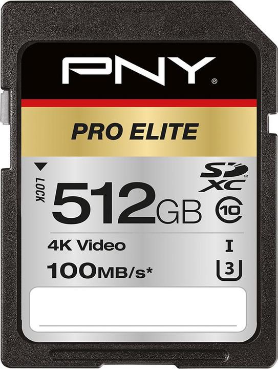 Actual product image PNY Pro Elite (512 GB, SDXC, U3, UHS-I)