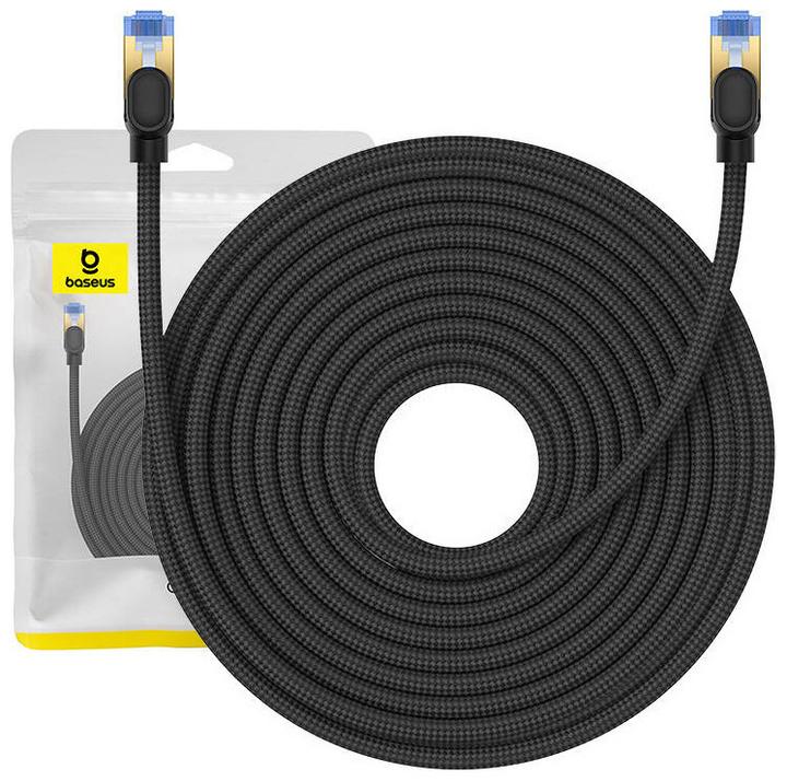 Image du produit Baseus Câble réseau en fil métallique cat.7 Ethernet RJ45, 10Gbps, 20m (noir) (S/FTP, CAT7, 20 m)