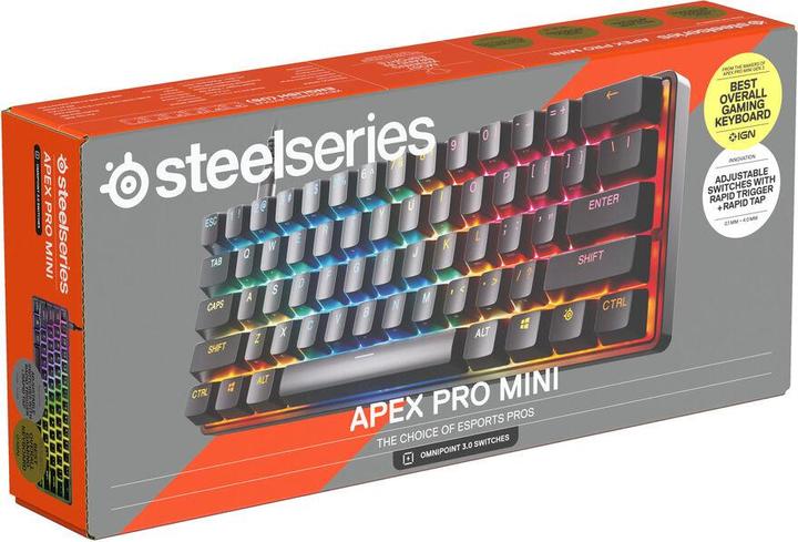Produktbild SteelSeries Apex Pro Gen 3 Mini (schwarz, DE-Layout, OmniPoint 3.0) (DE, Kabelgebunden)