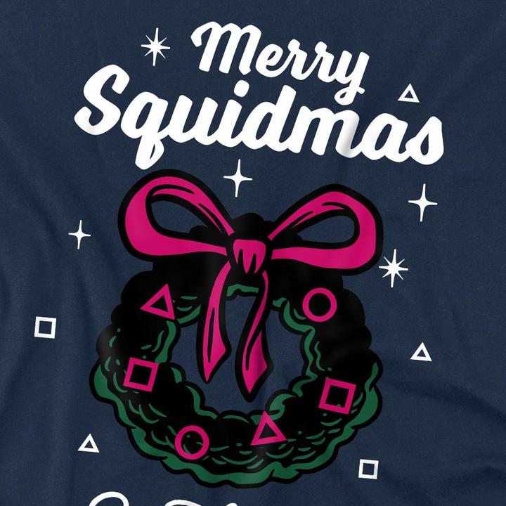 Actual product image Squid Game Mens Merry Squidmas Wreath T-Shirt (M)