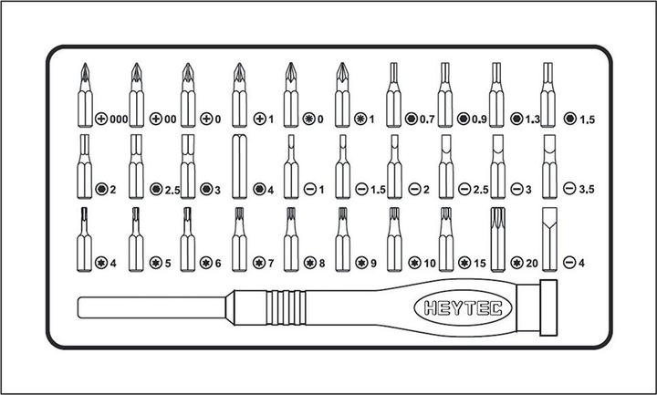 Produktbild HEYTEC Feinmechaniker- Bitsatz, 31-tlg.