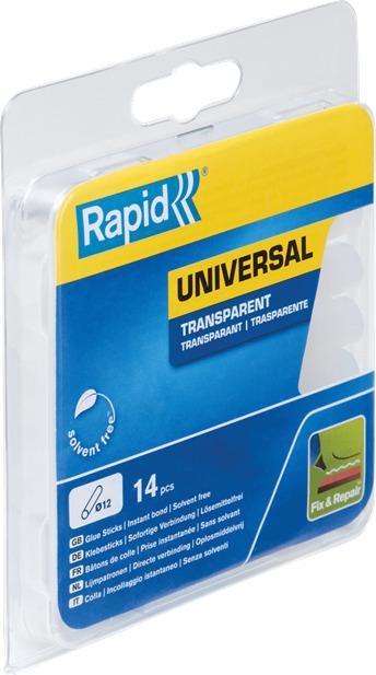 Produktbild Rapid Universal Transparente Klebesticks Ø12x94mm 14 Stück