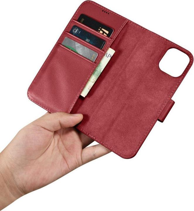 Actual product image iCarer Wallet Case 2 in1 Cover iPhone 14 Plus Anti-RFID Leather Flip Cover Red (WMI14220727-RD) (Apple iPhone 14 Plus)