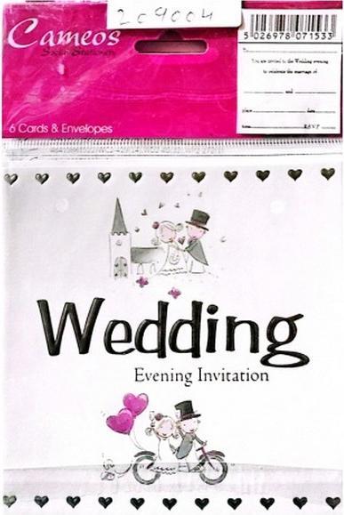 Actual product image Cameos Evening Wedding Invitation (Pack of 6)