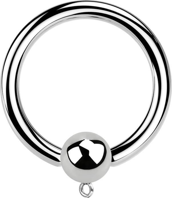 Produktbild Star Piercing Micro Closure Ring silber mit Kugel Ring für Anhänger (ohne Messing, Chirurgenstahl 316L)
