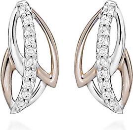 Silver Cat Sparkling bicolor earrings with cubic zirconia SC476