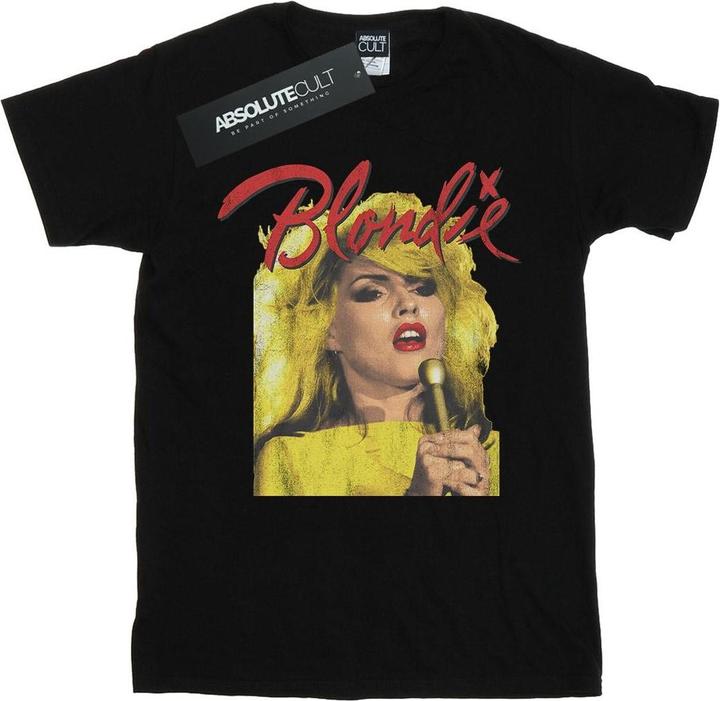 Actual product image Blondie Womens/Ladies Singing With Mic Cotton Boyfriend T-Shirt (XXL)