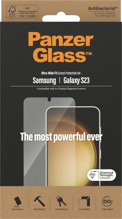 Actual product image PanzerGlass Screen Protector Ultra Wide Fit Galaxy S23 (1 Piece, Samsung Galaxy S23)