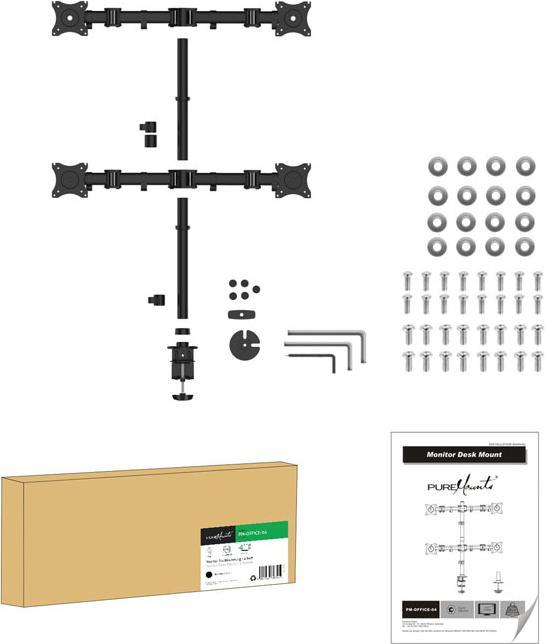 Produktbild Purelink PureMounts Monitorhalterung - 4 Monitore (Tisch, 27")