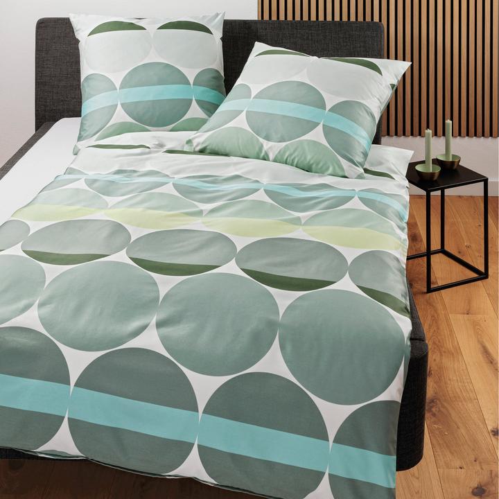 Produktbild Janine Mako-Satin Bettwäsche J.D. 87104 salbeigrün (Duvetbezug, 135x200 cm, 80x80 cm)