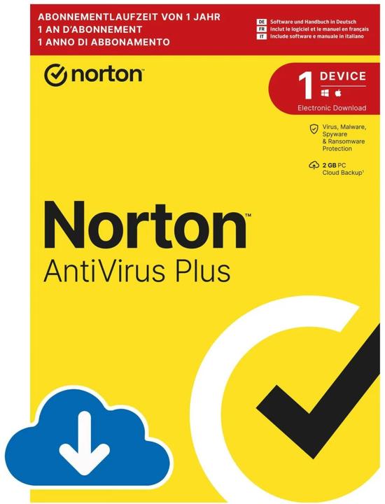 Norton Antivirus Plus (1 Device, 2GB) (1 User, 1 Geräte/User, 12 Monate)