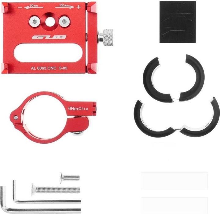 Produktbild Forcell Bicycle accessory Gub GUB bike holder for mobile phone G85 Aluminium red