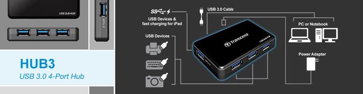 Actual product image Transcend TC - USB 3.0 4-Port Hub (Micro USB, 4 Ports)