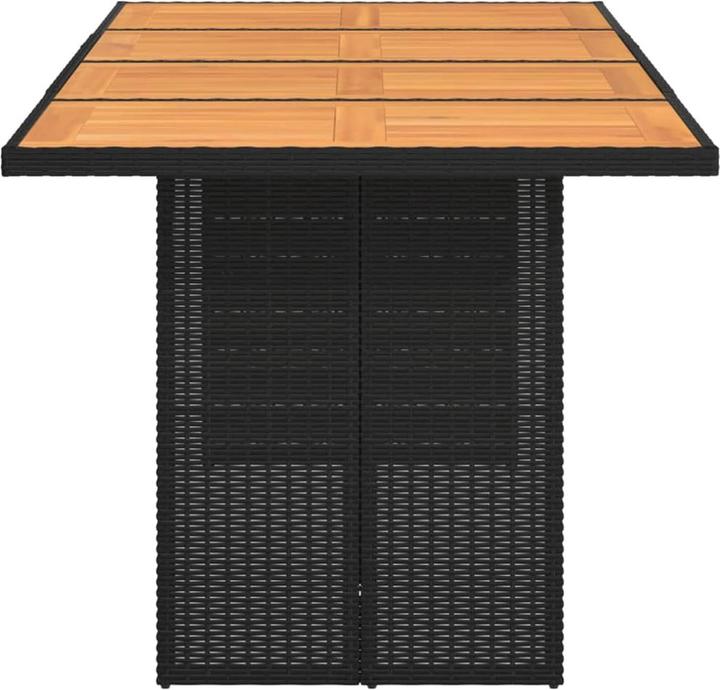 Image du produit VidaXL Table de jardin Table de terrasse avec plateau en bois Noir Poly Rattan (80 cm)