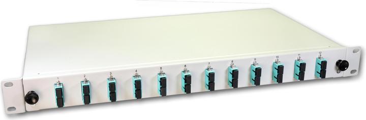 Actual product image Lightwin FO splice box, 24 fibers, 12x DSC multimode, 50/125µm OM3 pigtail splice boxes (1.50 m)