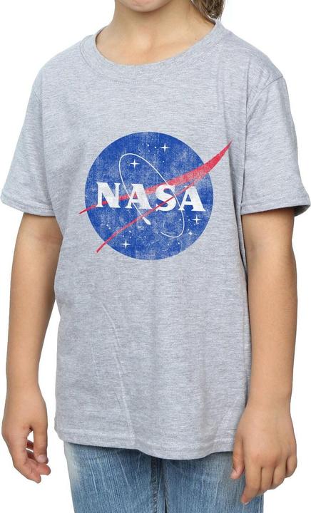 Actual product image Nasa Girls Classic Insignia Logo Distressed Cotton T-Shirt (140, 146)