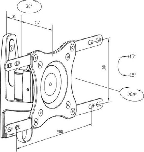 Produktbild Multibrackets VESA Flexarm 360 (Wand, 32", 15 kg)