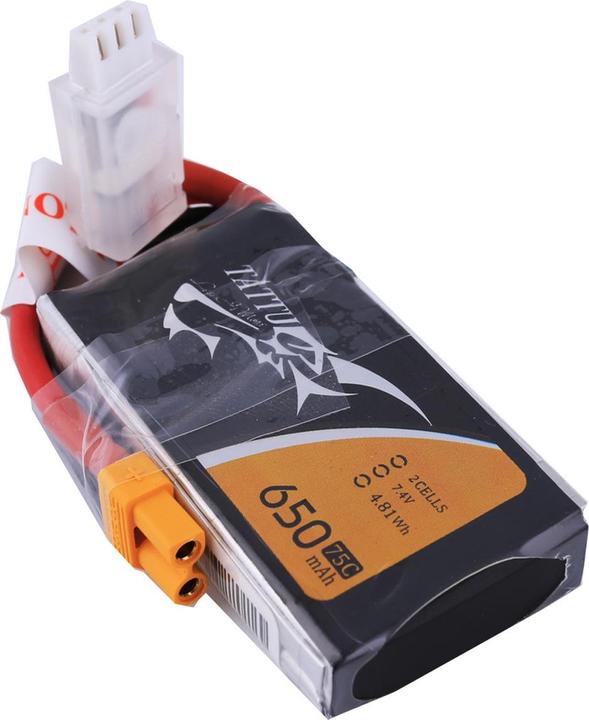 Immagine prodotto Tattu Batteria RC LiPo 650 mAh 7,4 V 75C (7.40 V, 650 mAh)