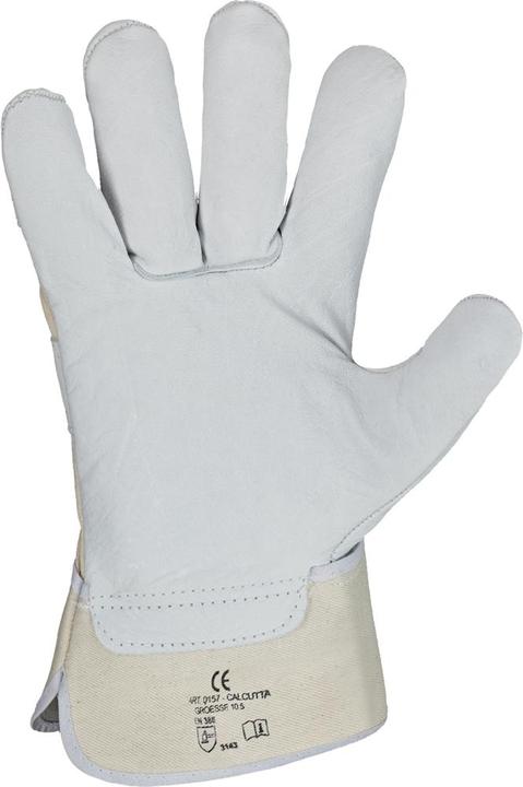 Produktbild Stronghand Handschuh CALCUTTA EN388 Gr.12 naturfarben Rindleder Doppelnaht gummierte Stulpe (12)
