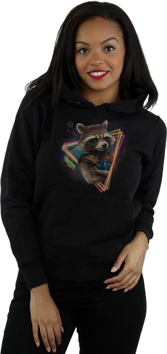 Actual product image Guardians of the Galaxy Womens/Ladies Rocket Raccoon Neon Cotton Hoodie (XL)