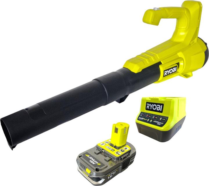Image du produit Ryobi RY18BLA-115 Souffleur de feuilles sans fil 18 V ONE+ 145 km/h + 1x batterie 1,5 Ah + chargeur (Fonctionnement sur batterie, Souffleur de feuilles)
