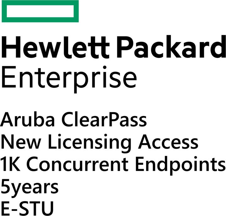 Immagine prodotto HPE E Aruba ClearPass, nuove licenze di accesso, 1K endpoint contemporanei, 5 anni, E-STU (1000 Dispositivi)