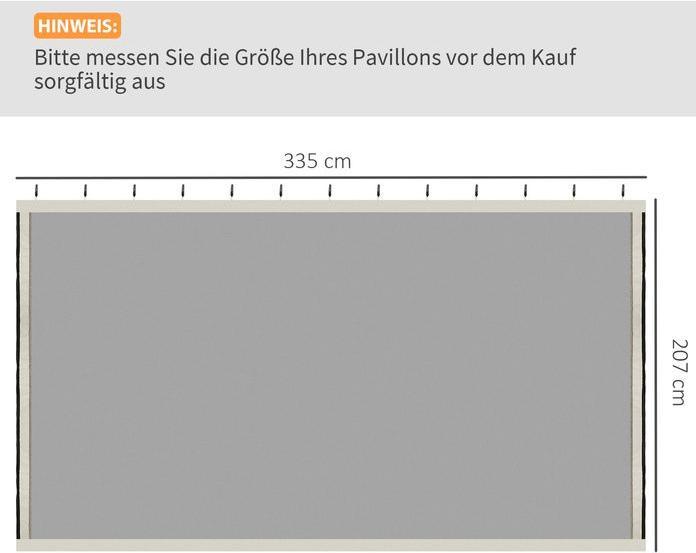 Immagine prodotto Swisshandel24 Moskitonetz für 3x4 Pavillon 4 Seitenteile Fliegennetz mit Haken Reissverschluss Mückennetz Insekten (400 cm, 352 cm)