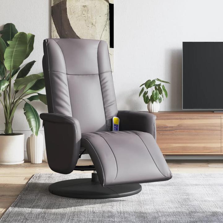 Actual product image VidaXL Massage chair with footrest grey imitation leather, colour