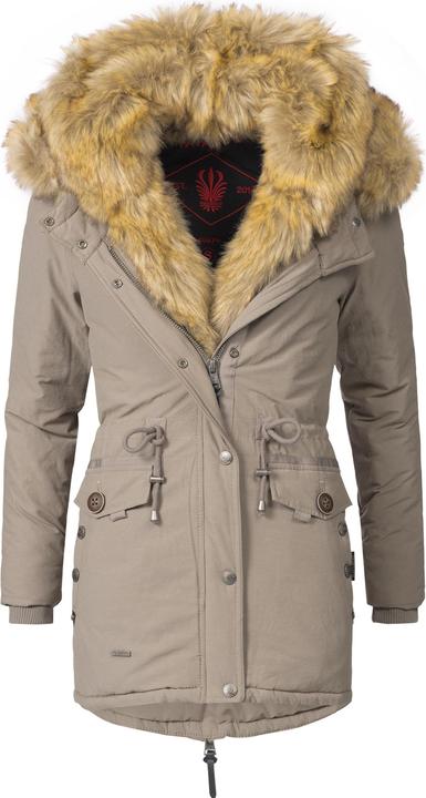 Taupe con pelliccia marrone