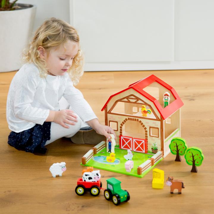 Produktbild New Classic Toys Hölzernes Bauernhaus-Spielset
