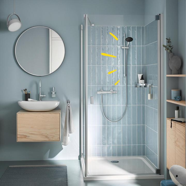 Produktbild Grohe Precision Get QuickFix Thermostat-Duscharmatur und Vitalio Start 110 Brausestangenset, Länge 600mm