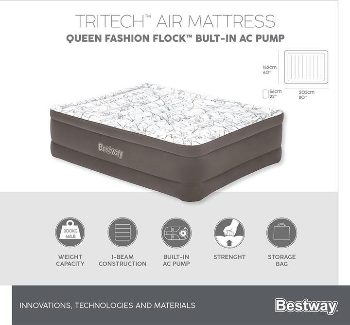 Produktbild Bestway Tritech Fashion Flock Airbed (150 x 200 cm)