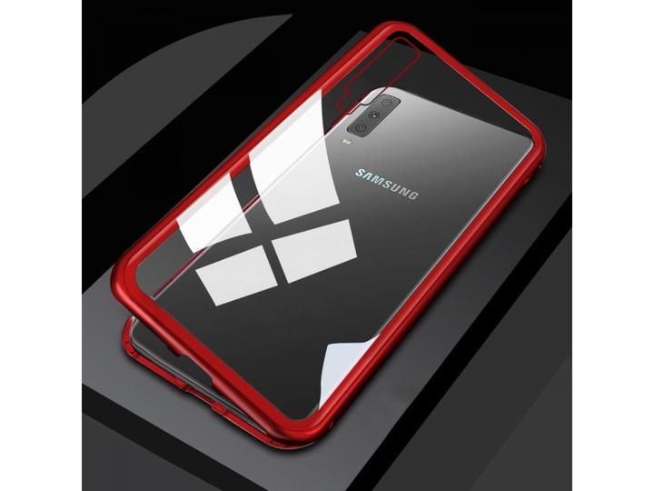 Actual product image G-Case Samsung Galaxy A7 2018 Aluminium Magnetic Glass Back Cover Case (Samsung Galaxy A7 (2018))