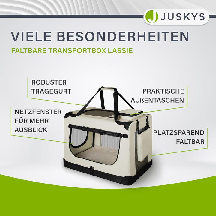 Immagine prodotto Juskys Box per il trasporto dei cani (pieghevole) (Cane, Pieghevole, Traspirante, Lavabile)