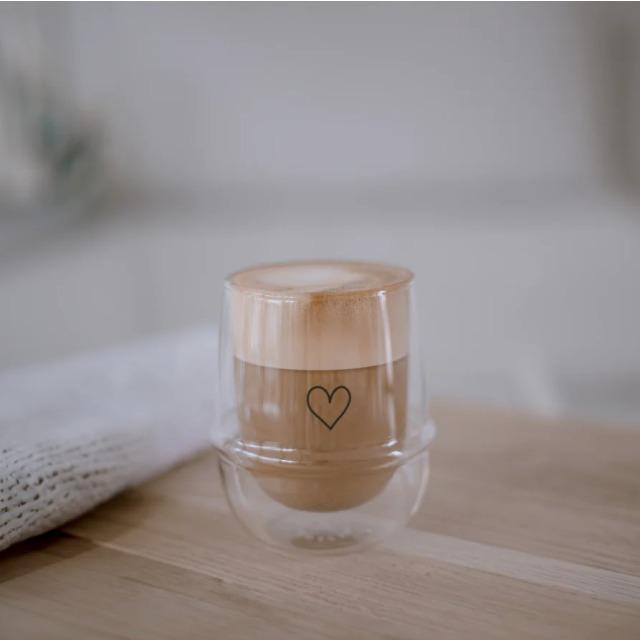 Actual product image Eulenschnitt Cappuccino glass - heart (220 ml, 1 x)