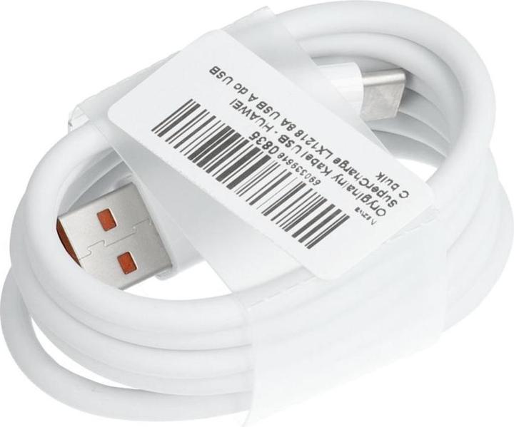 Actual product image Huawei - Data Cable (LX1218) - USB to Type-C Super Fast Charging 8A, 1m - White (Bulk Packing) (1 m, USB 3.2 Gen 1)
