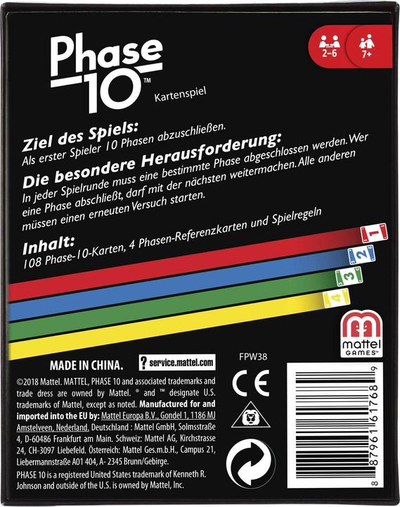 Immagine prodotto Mattel Games Gioco di carte Fase 10 (Tedesco)